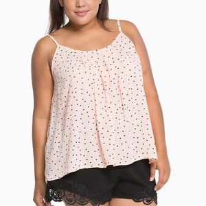 Torrid Heart Print Georgette Crisscross Cami